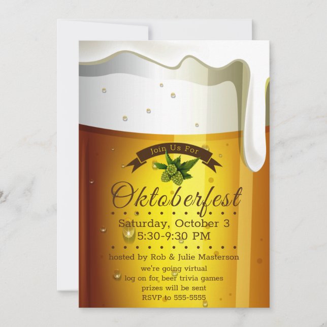 Oktoberfest Beer Mug Invitation virtuelle (Devant)