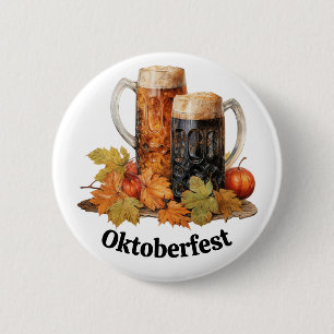 Oktoberfest Beer Mugs Button