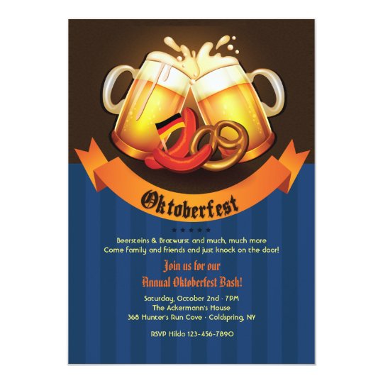 Oktoberfest Beer Mugs Invitation