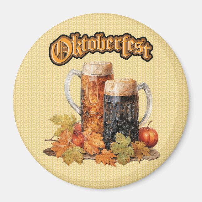 Oktoberfest Beer Mugs Magnet (Front)