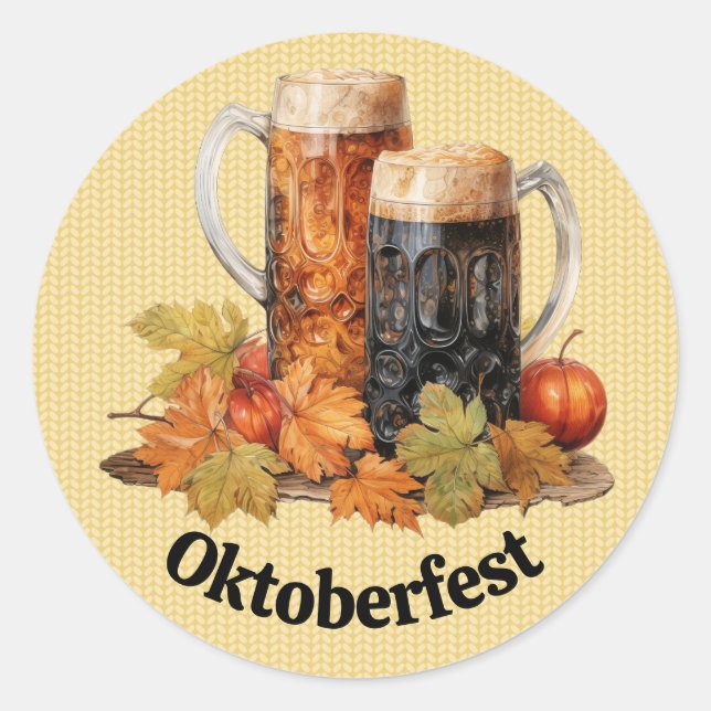 Oktoberfest Beer Mugs Stickers (Front)