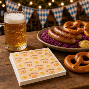 Oktoberfest Beer&Pretzel Pattern Napkin