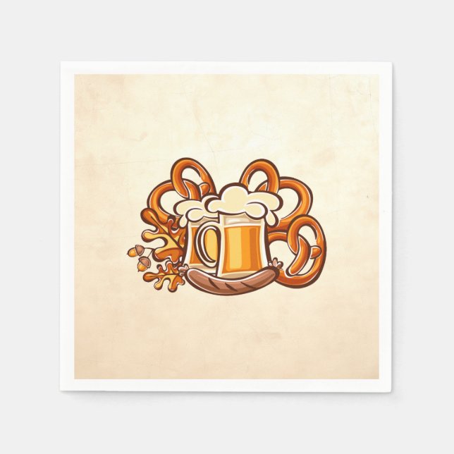 Oktoberfest Beer Pretzels Napkin (Front)