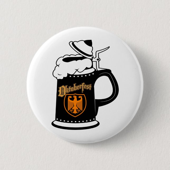 Oktoberfest Beer Stein 2 Inch Round Button (Front)