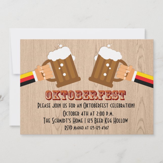 Oktoberfest Beer Toast Invitation (Front)