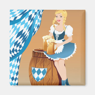oktoberfest blonde beer girl magnet