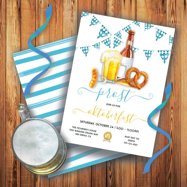 Oktoberfest brats de bière Party Invitation (Créateur téléchargé)