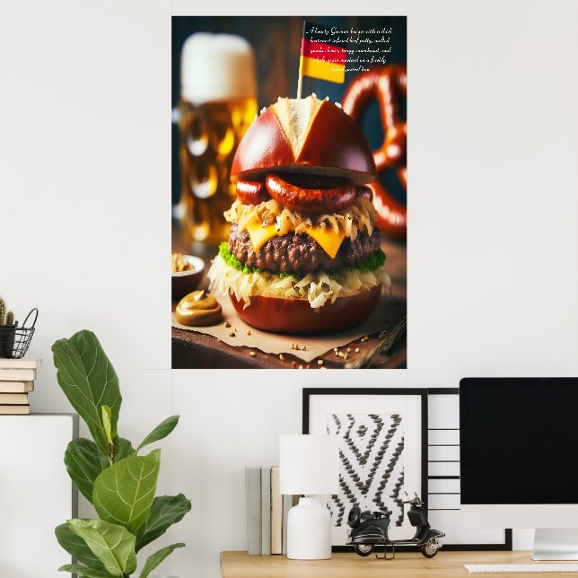 Oktoberfest Burger Feast 24x36 Poster (Home Office)