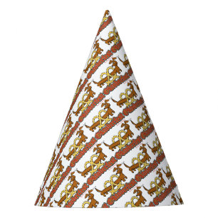 Oktoberfest-Cartoon-Pretzel-Doxie Party Hat