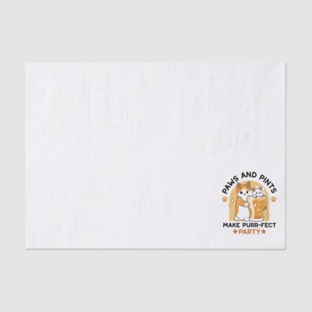 Oktoberfest Cat Party Paws and Pints Tissue Paper (Front)