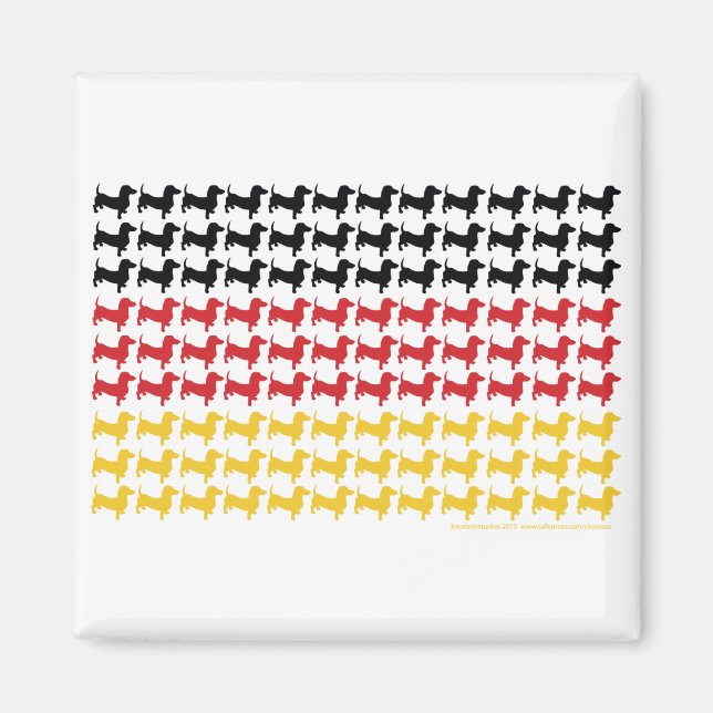 Oktoberfest Dachshund Flag Magnet (Front)