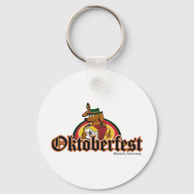 Oktoberfest Dachshund Keychain (Front)