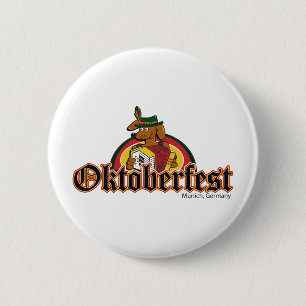 OKTOBERFEST Dachshund Playing Accordian 2 Inch Round Button