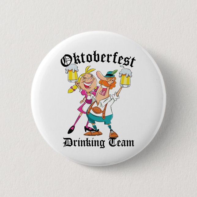 Oktoberfest Drinking Team 2 Inch Round Button (Front)