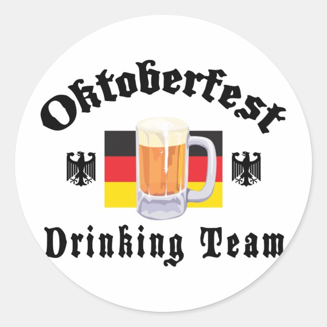 Oktoberfest Drinking Team Classic Round Sticker (Front)