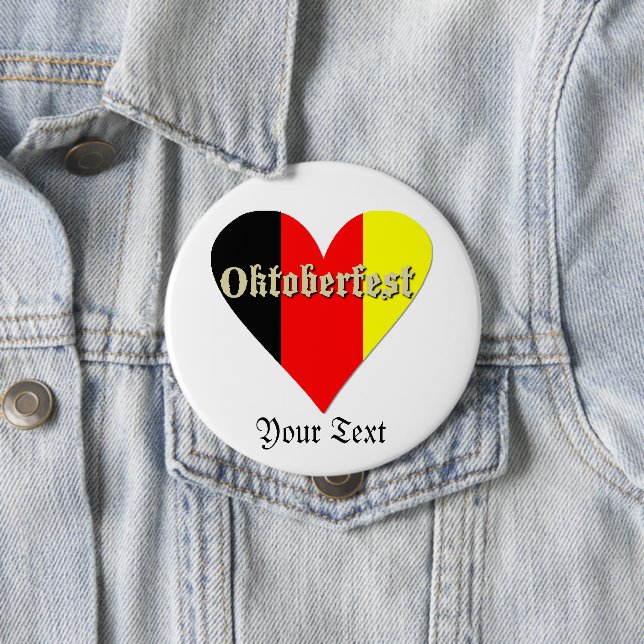 Oktoberfest Festival on Flag Heart Badge Button (In Situ)