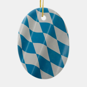 Oktoberfest Flag Colours Bavaria Bayern Ceramic Ornament