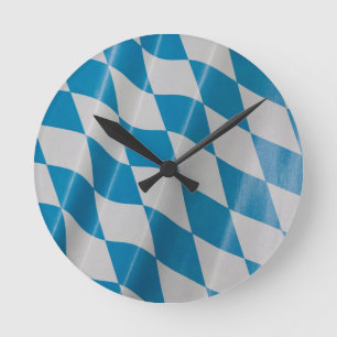 Oktoberfest Flag Colours Bavaria Bayern Round Clock