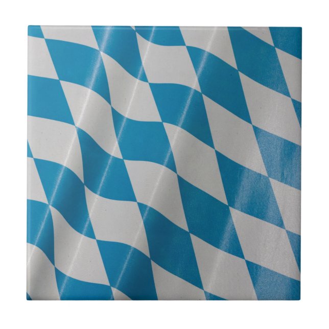 Oktoberfest Flag Colours Bavaria Bayern Tile (Front)
