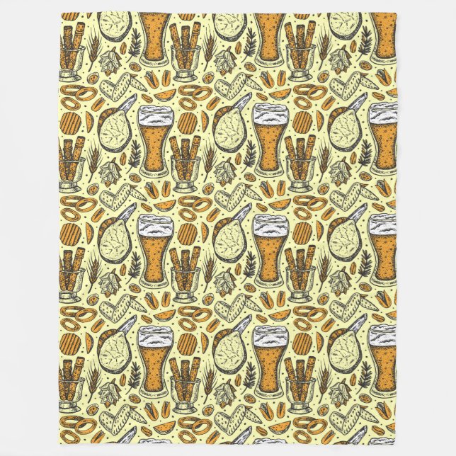 Oktoberfest Food Menu Fleece Blanket (Front)