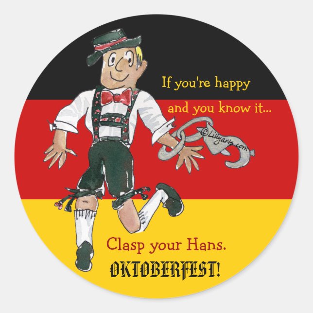 Oktoberfest Funny Sticker Personalized Labels (Front)
