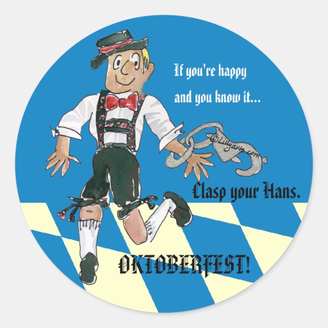 Oktoberfest Funny Stickers Personalized Labels (Front)