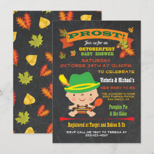 Oktoberfest garçon Baby shower automne Invitations