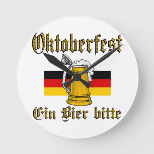 Oktoberfest Gear Round Clock