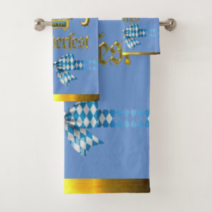 Oktoberfest Genuine Bavaria Crest Gift and Guest  Bath Towel Set