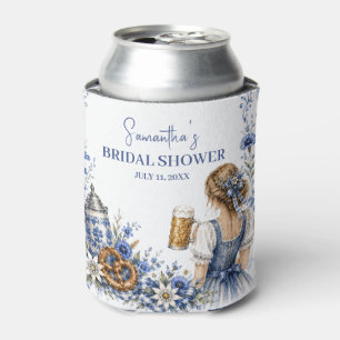 Oktoberfest German Beer Pretzel Bridal Shower Can Cooler