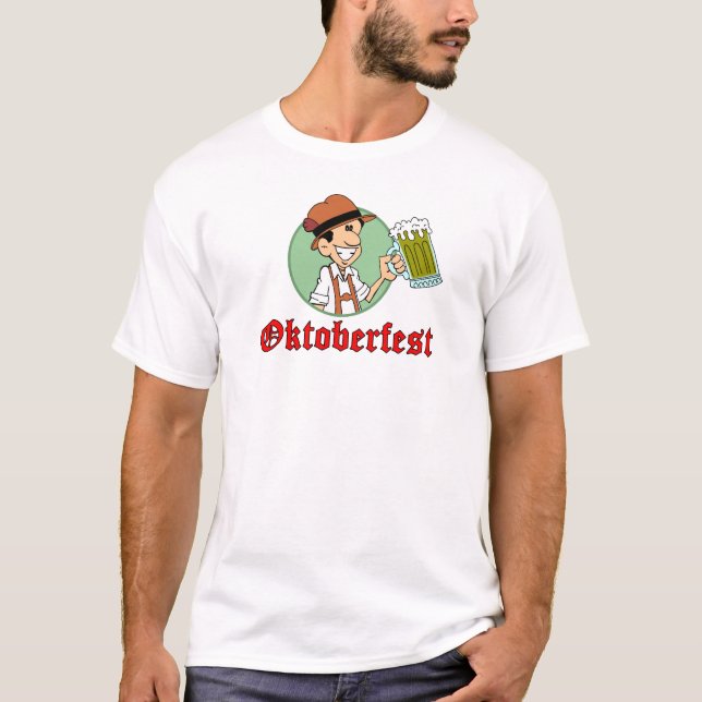 Oktoberfest German Cartoon Guy T-Shirt (Front)