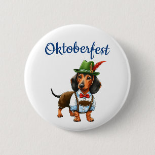 Oktoberfest German Weiner   2 Inch Round Button
