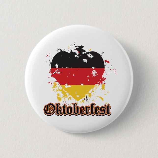 OKTOBERFEST-HEART 2 INCH ROUND BUTTON (Front)