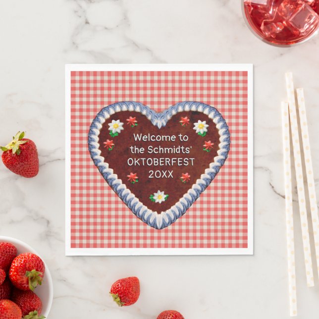 Oktoberfest Heart (customizable) Napkin (Insitu)