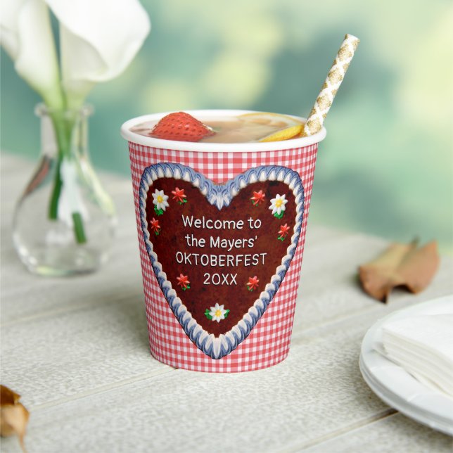 Oktoberfest Heart (customizable) Paper cup (Insitu)