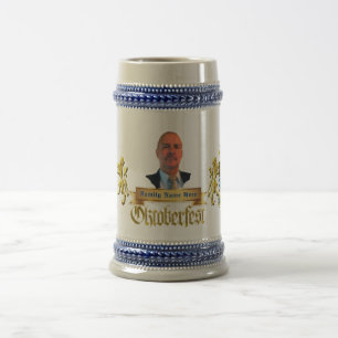 Oktoberfest Image-Text Customizable Bavaria Crest  Beer Stein
