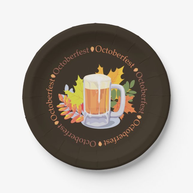 Oktoberfest in the Round Paper Plate (Front)