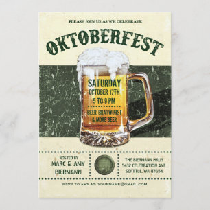 Oktoberfest Invitations - Vintage Rustic v.3