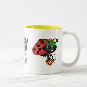 Oktoberfest Ladybug with Beer Two-Tone Coffee Mug