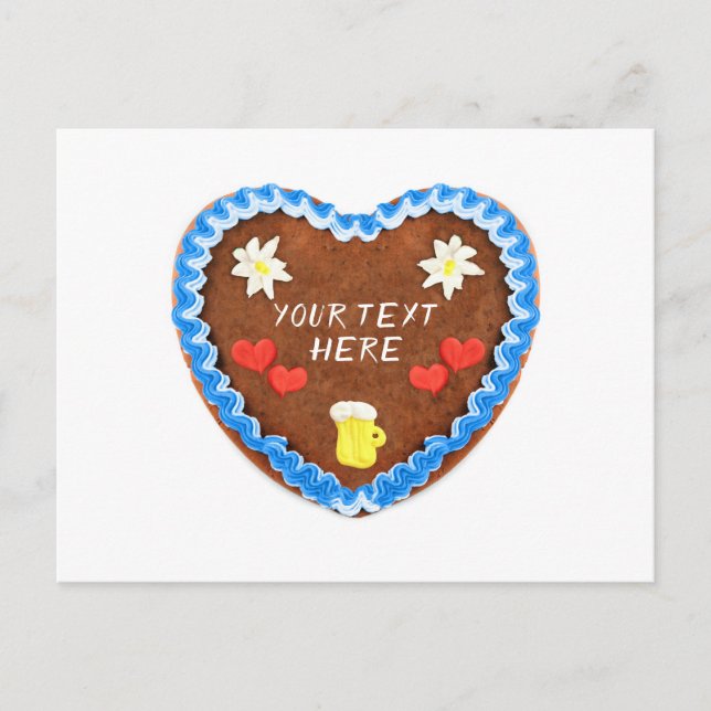 Oktoberfest Lebkuchen Herz mit Copy space Postcard (Front)