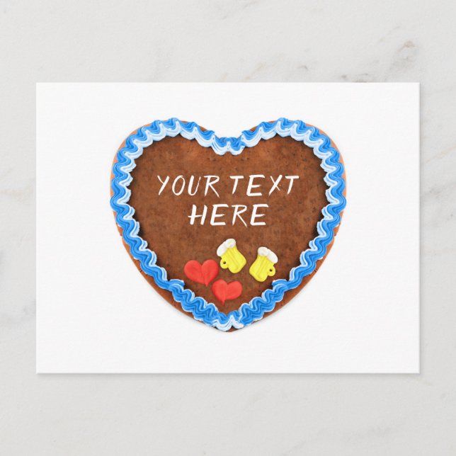 Oktoberfest Lebkuchen Herz mit Copy space Postcard (Front)