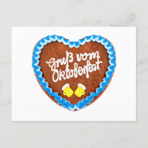 Oktoberfest Lebkuchenherz. München. Postcard