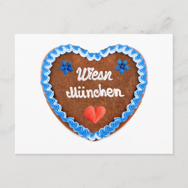Oktoberfest Lebkuchenherz. Wiesn München. Postcard (Front)