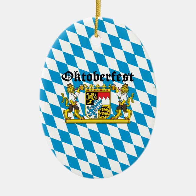 Oktoberfest - Leones con cerveza Ceramic Ornament (Front)