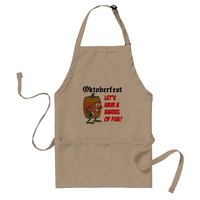 Oktoberfest Lets Have A Barrel Of Fun Cartoon Keg Standard Apron (Front)
