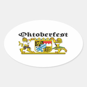 Oktoberfest Lions in suits Oval Sticker