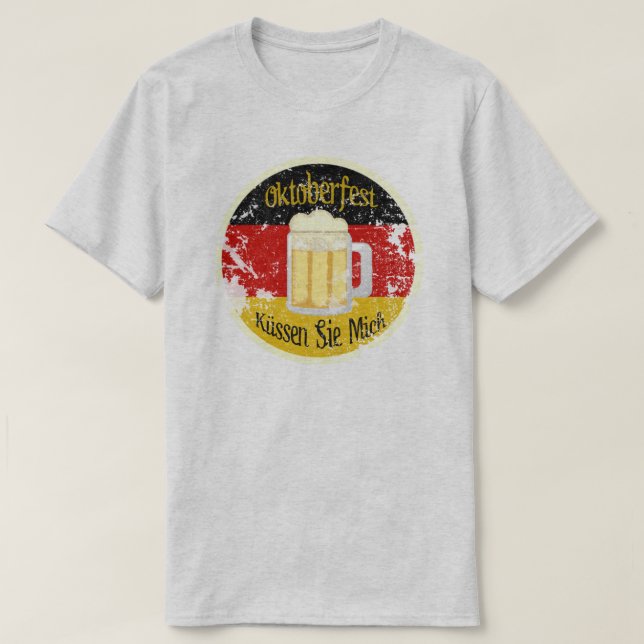 Oktoberfest m'embrassent a affligé le T-shirt (Design devant)