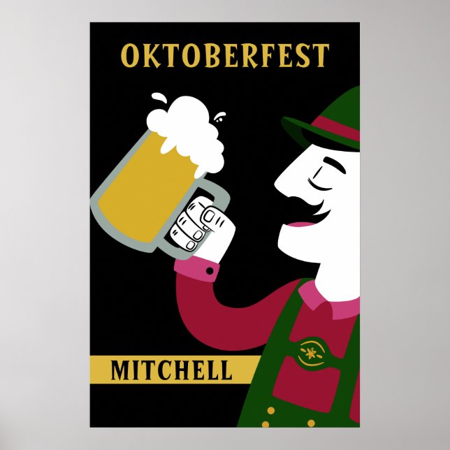 Oktoberfest nom personnalisé et affiche de texte (Devant)