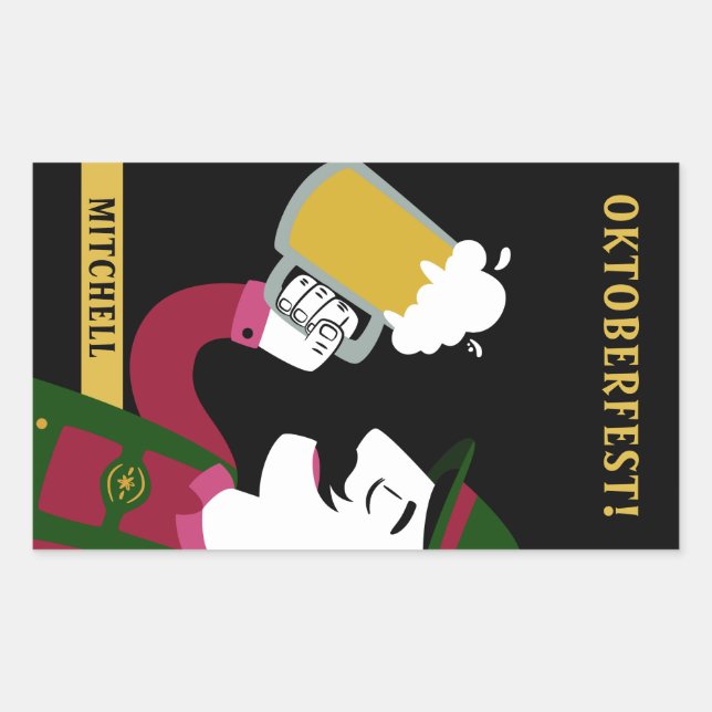 Oktoberfest nom personnalisé et autocollants texte (Devant)