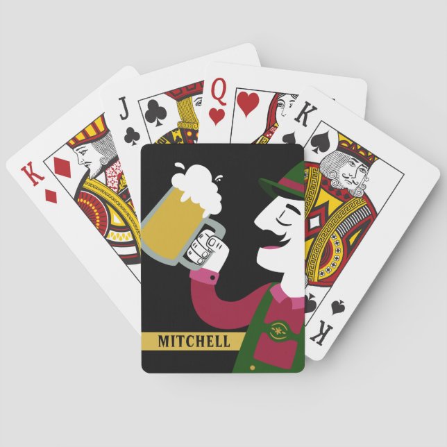 Oktoberfest nom personnalisé jeu de cartes (dos)